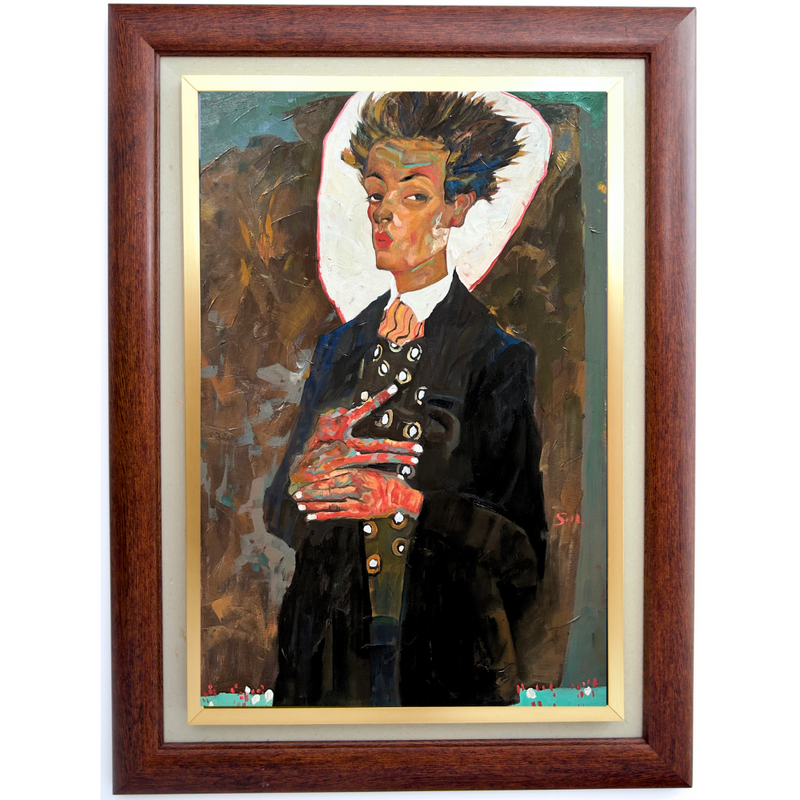 Autoportret w kamizelce - Egon Schiele
