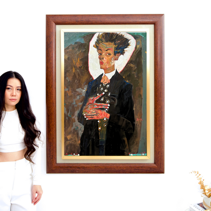 Autoportret w kamizelce - Egon Schiele