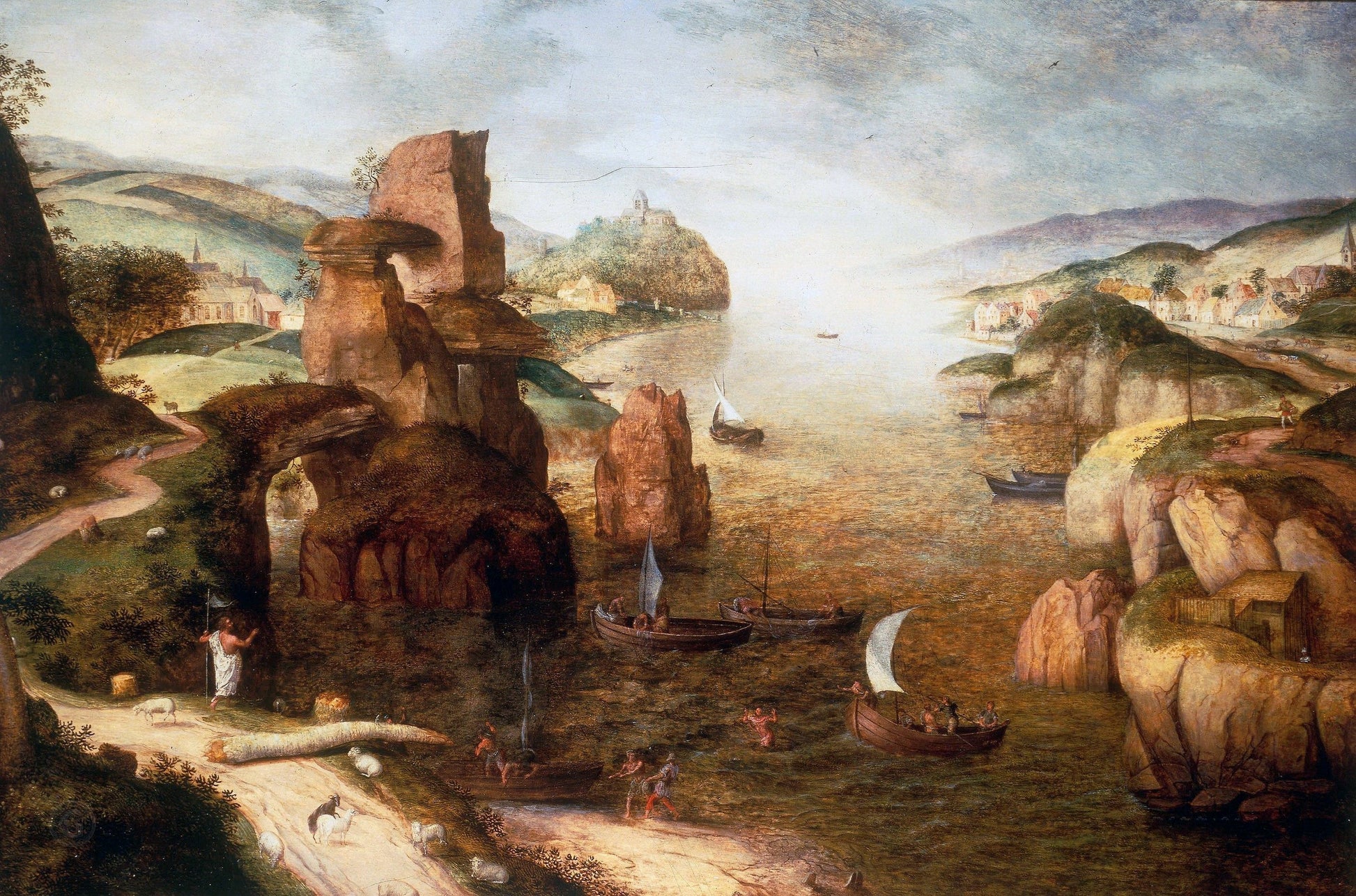 Chrystus i apostołowie nad jeziorem Tyberiadzkim - Pieter Brueghel Starszy