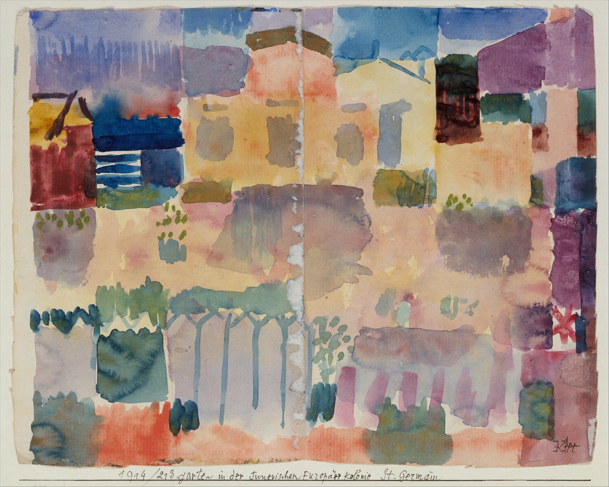 Ogród w Saint-Germain, europejska dzielnica blisko Tunisu - Paul Klee