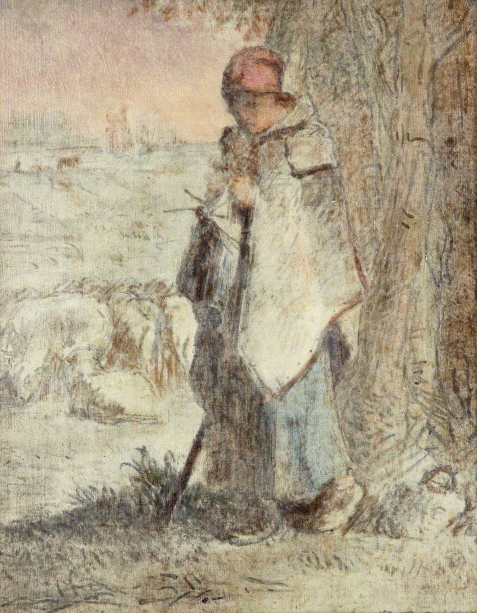 Bergère tricotant - Jean-François Millet