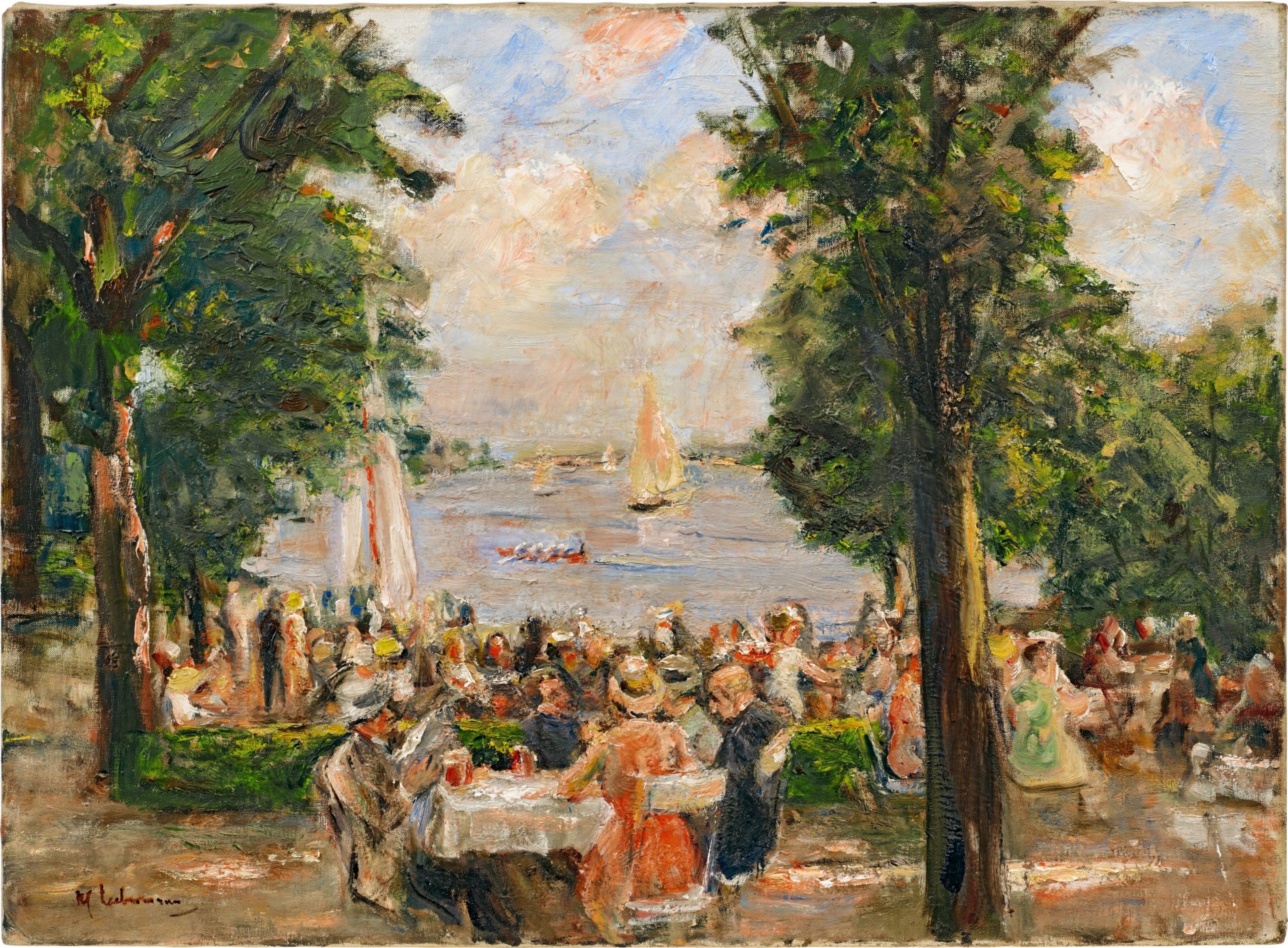 Beergarden nad Wannsee (dom nad jeziorem) - Max Liebermann