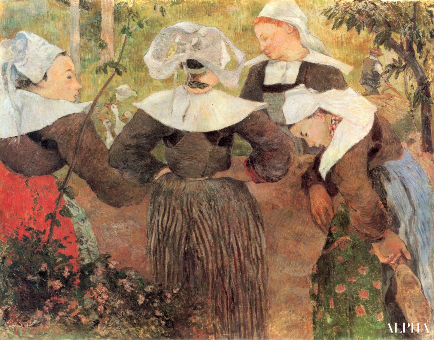 Quatre Bretonnes paysannes - Paul Gauguin - Reproductions de tableaux et peintures haut de gamme