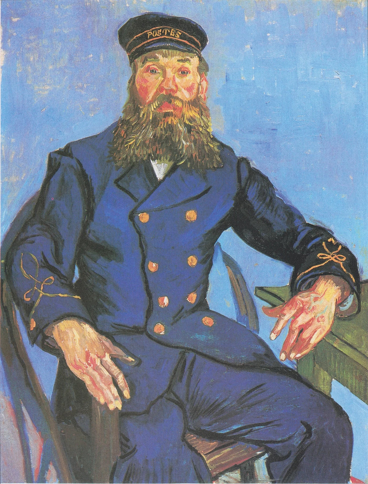 Van Gogh   Bildnis Josepf Roulin, an einem Tisch sitzend