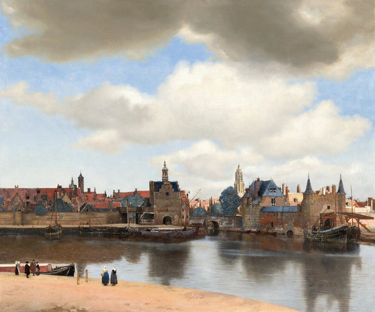 Vue de Delft de Johannes Vermeer sous un grand ciel nuageux