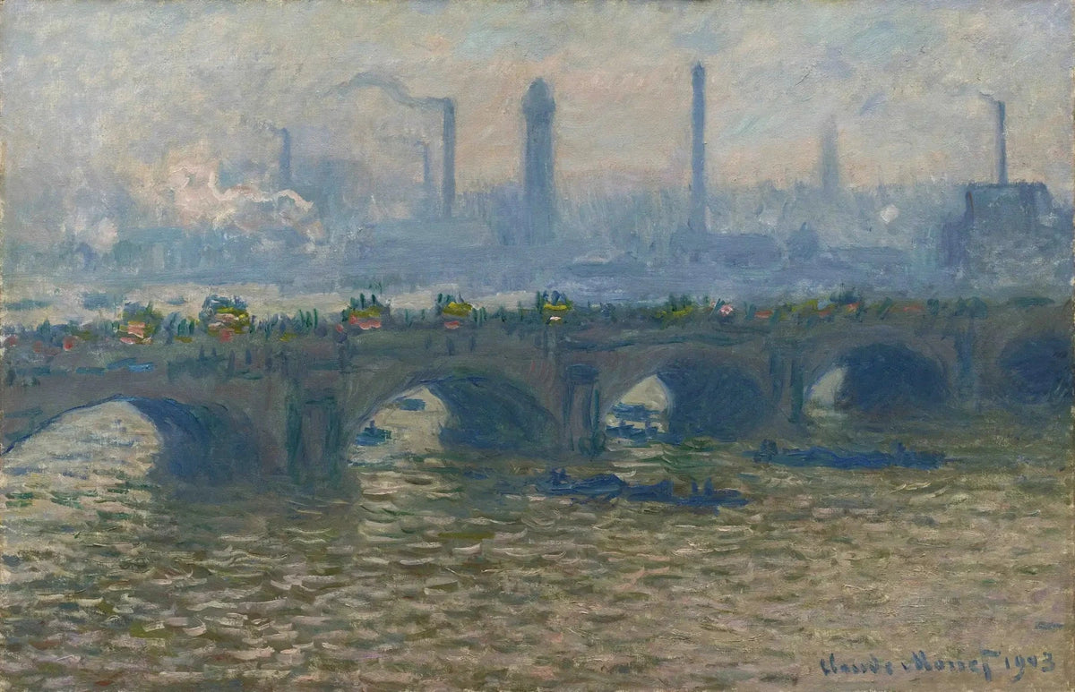 Most Waterloo, pochmurna pogoda - Claude Monet