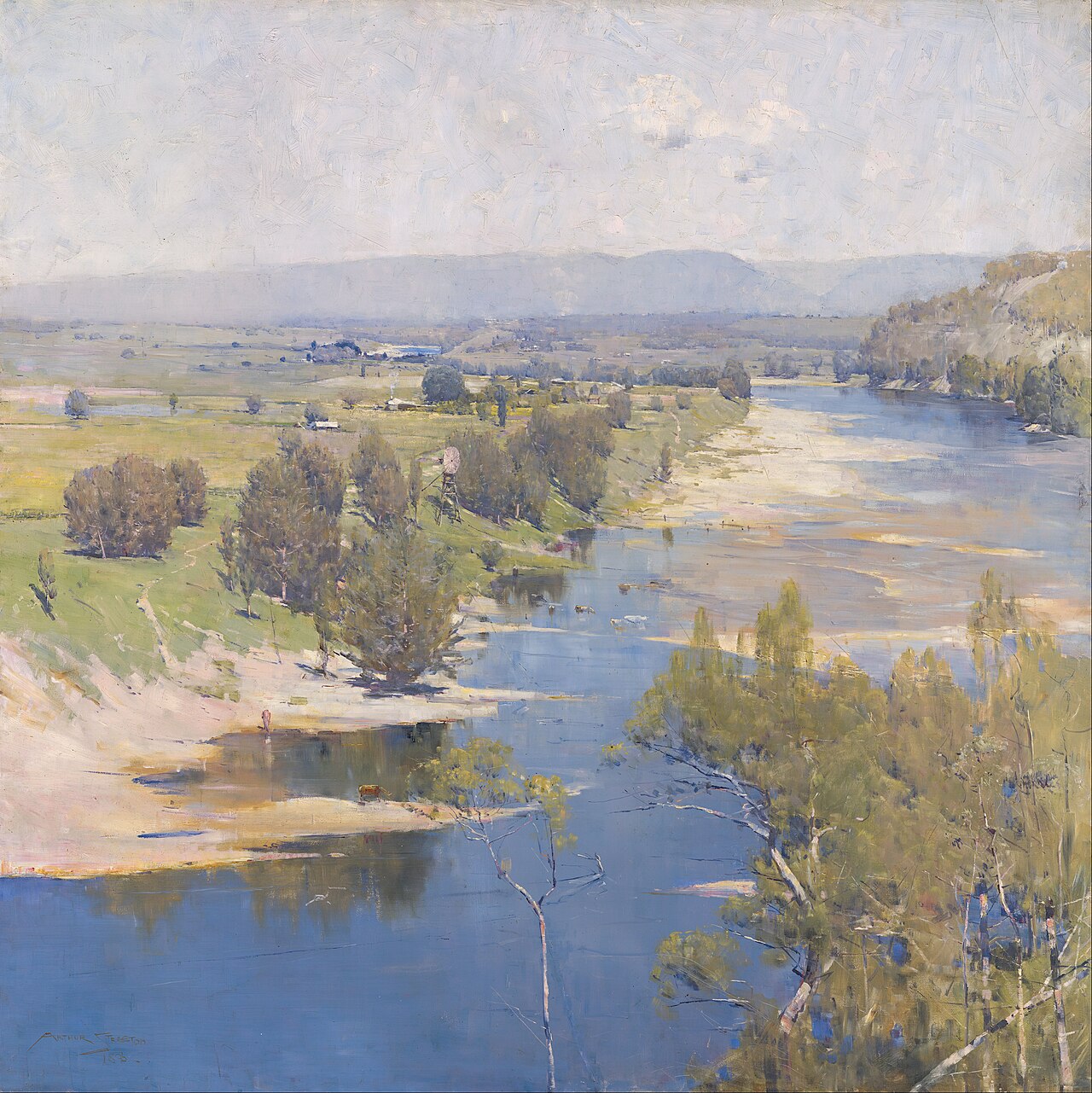 Arthur Streeton, 'The purple noon's transparent might', 1896, huile sur toile, National Gallery of Victoria