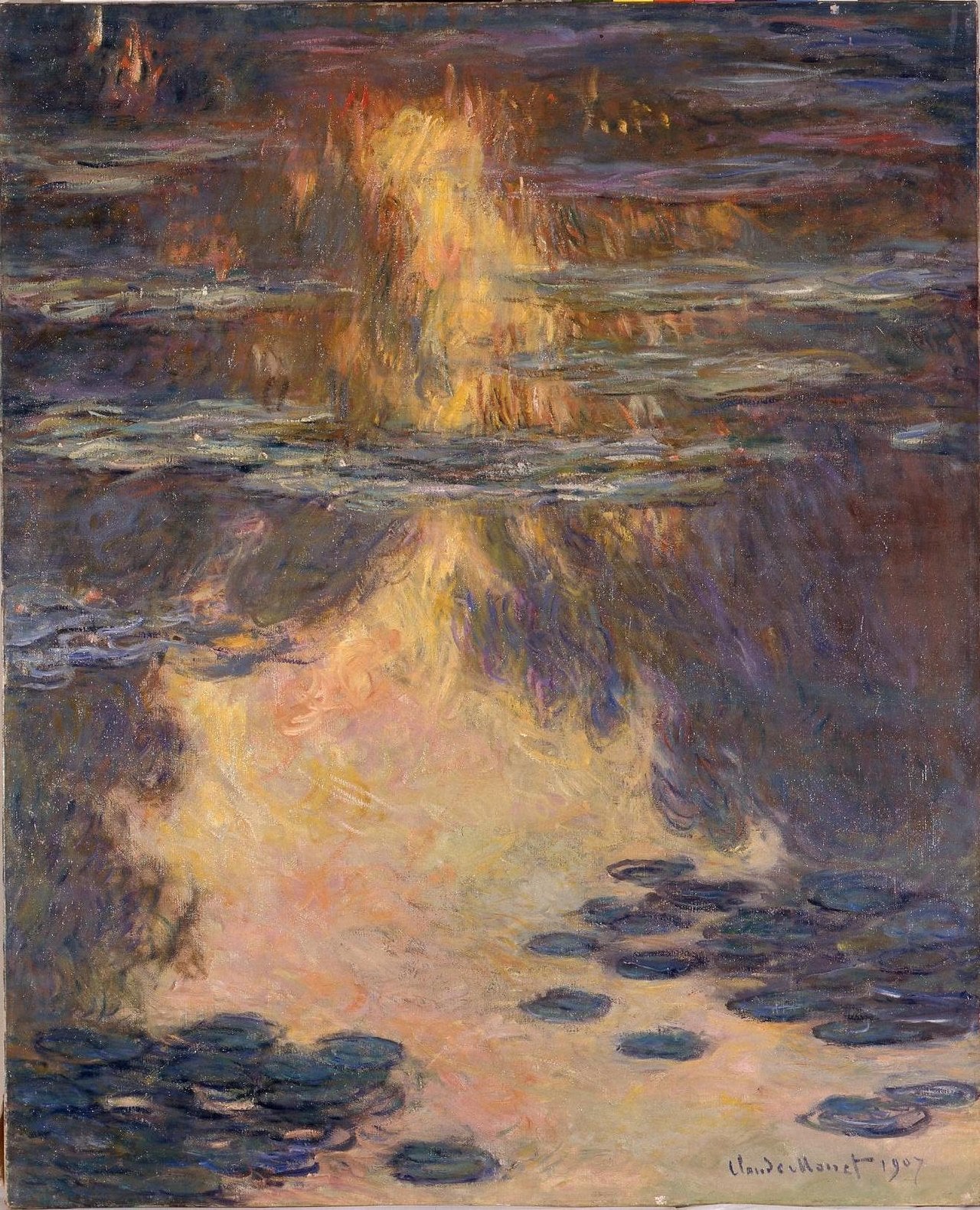 🔥 Nenufary w zachodzącym słońcu – Claude Monet (1907)