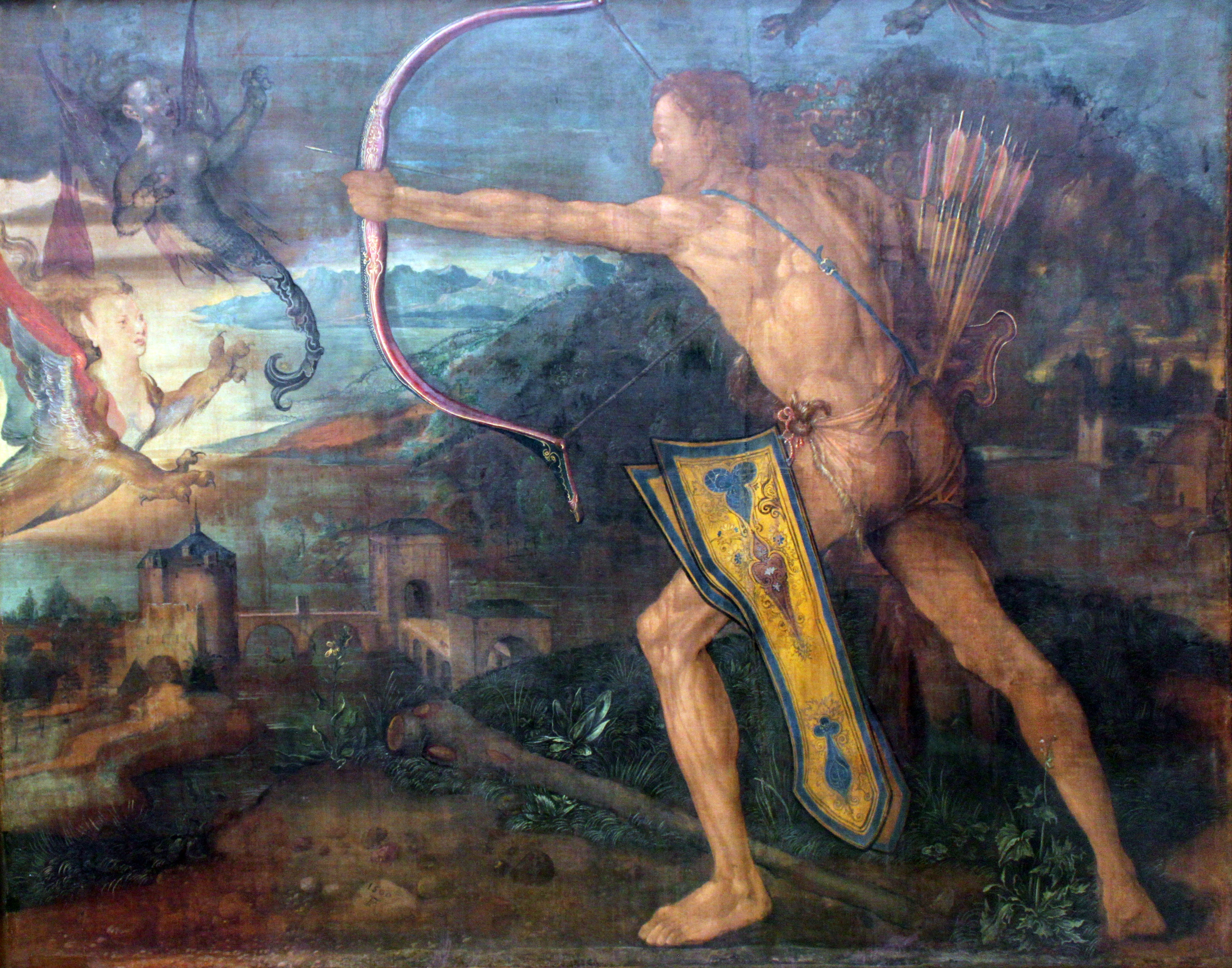 Herkules zabijający ptaki z jeziora Stymfalos - Albrecht Dürer