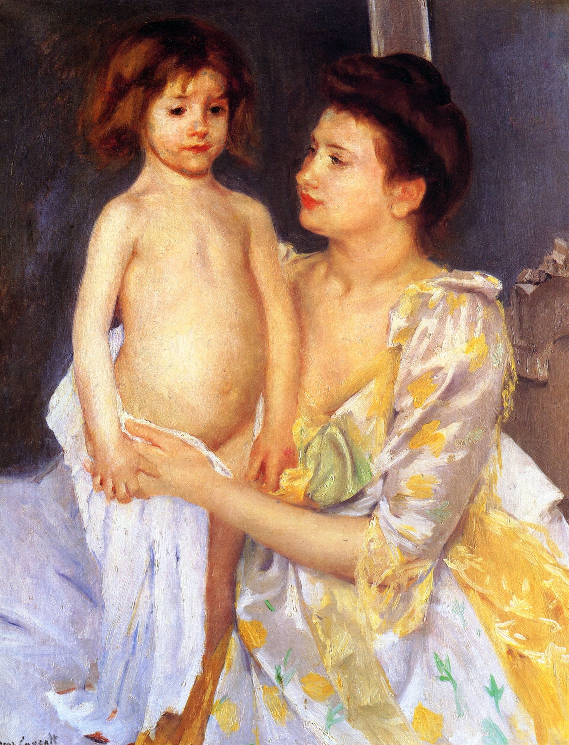 Jules essuyé par sa mère, Mary Cassatt, 1900, huile sur toile