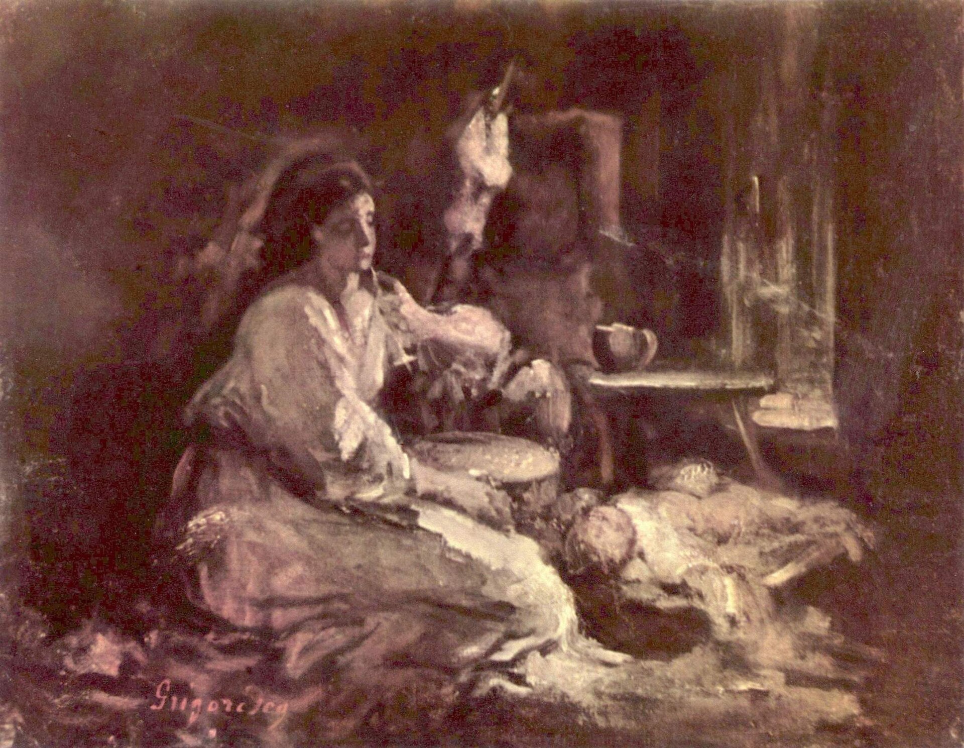 Maternité, Nicolae Grigorescu, 1867, peinture à l’huile