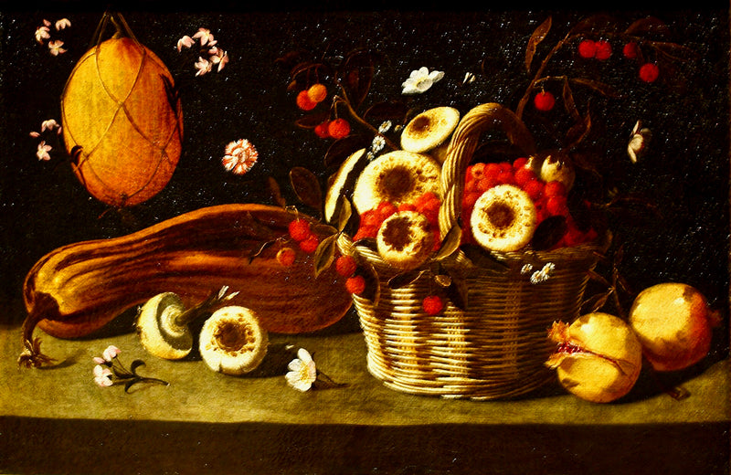 Nature morte au melon et aux champignons - Josefa de Óbidos