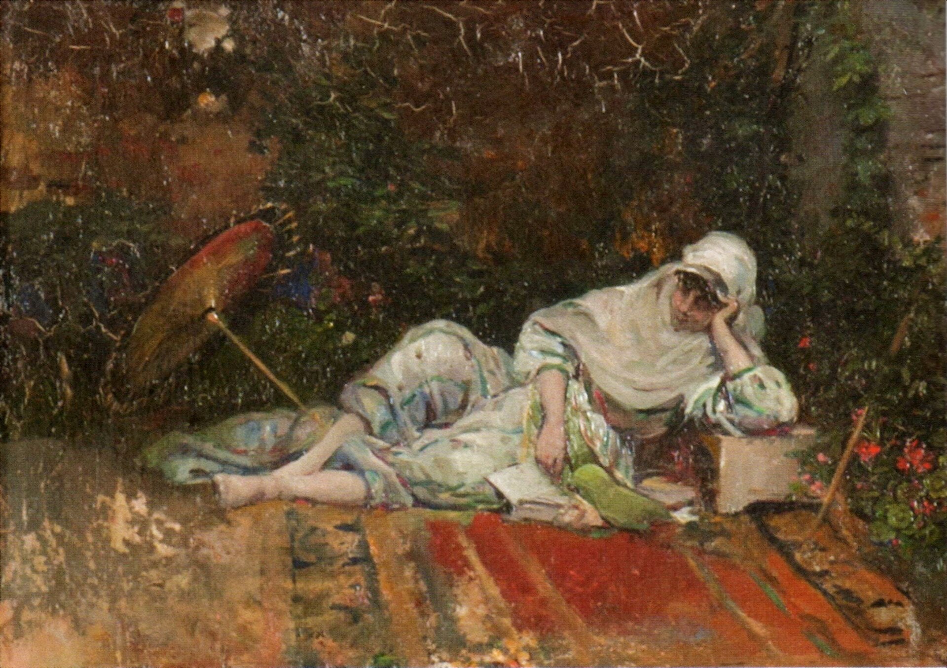 Femme orientale lisant, Theodor Aman, 1875, peinture à l’huile