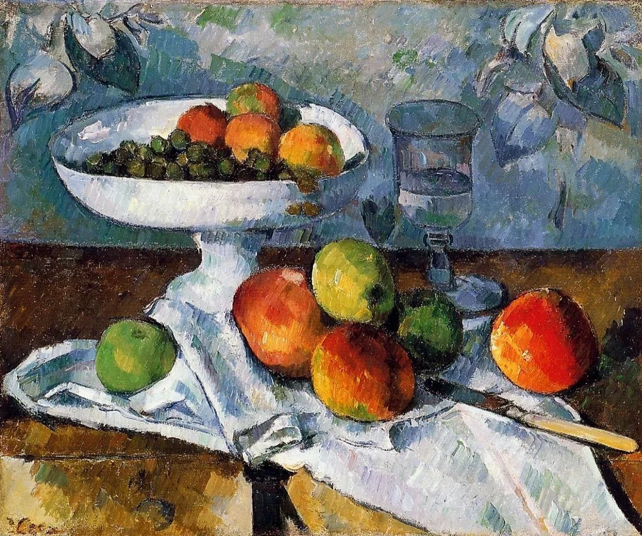 Kompotier, Szkło i Jabłka - Paul Cézanne