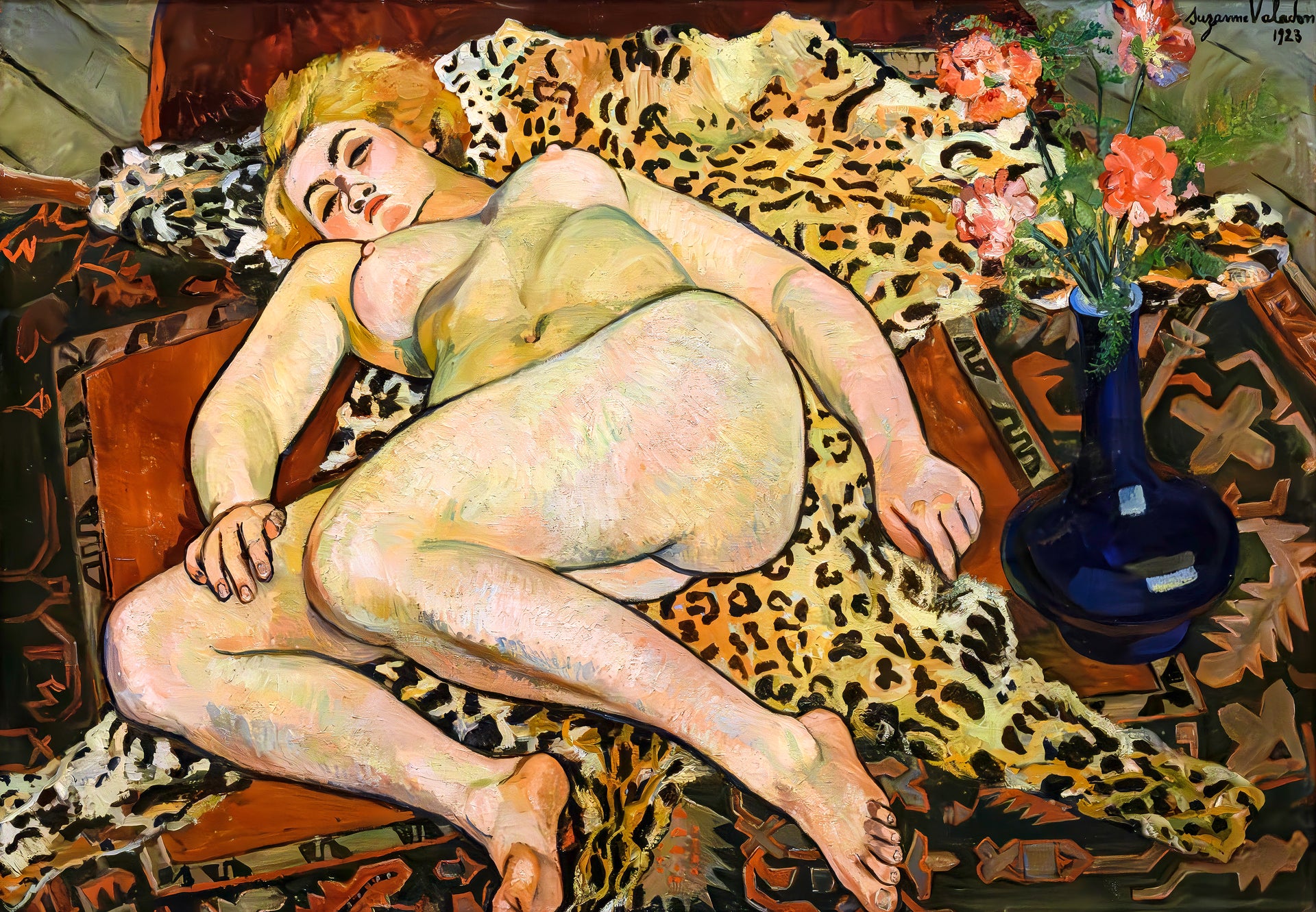 Catherine allongée nue sur une peau de panthère — Suzanne Valadon
