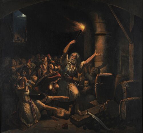 Le Sacrifice de Kapsali, Theodoros Vryzakis, date non précisée, Oil on canvas