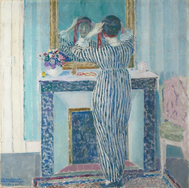 Interior niebieski: Giverny (Le Ruban rouge) - Frederick Carl Frieseke
