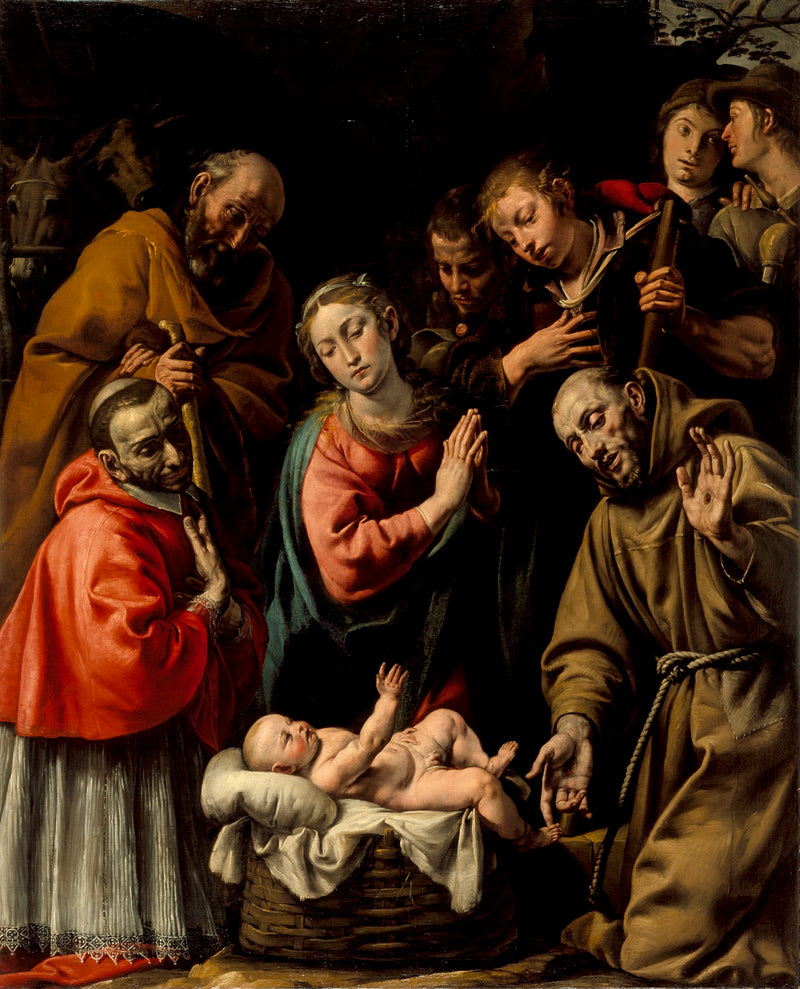Adoration des bergers avec les saints François et Carlo Borromeo - Tanzio da Varallo