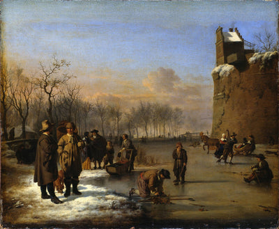Plaisirs glacés sur les canaux de la ville - Adriaen van de Velde
