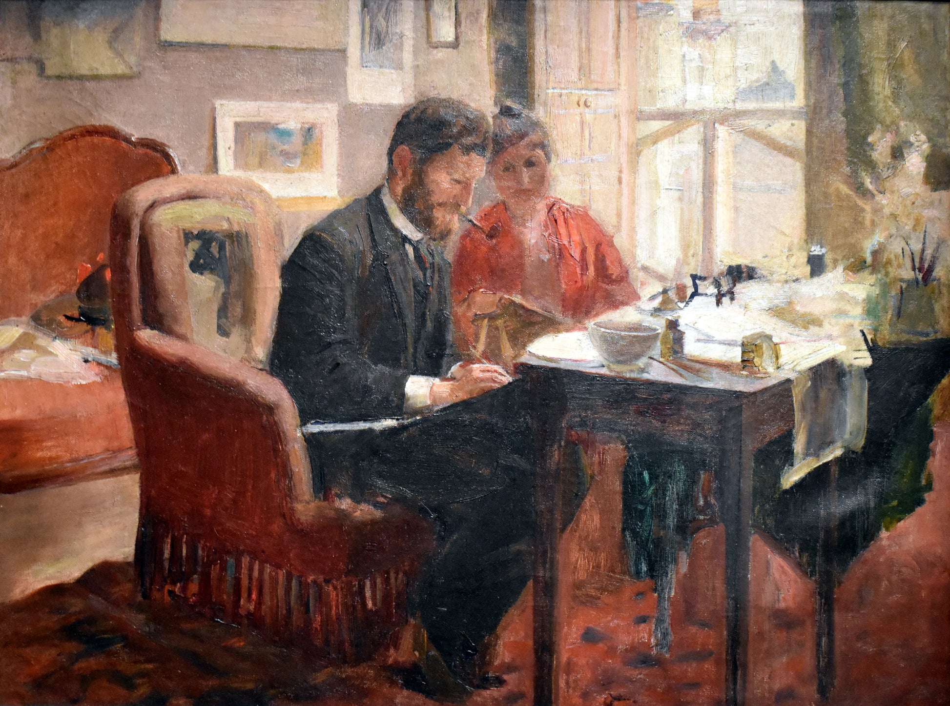 Autoportret Muchy w jego mieszkaniu w Paryżu - Alphonse Mucha
