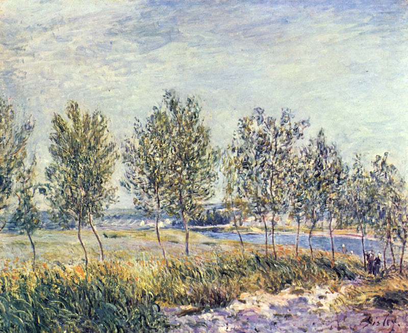 Topole nad rzeką - Alfred Sisley
