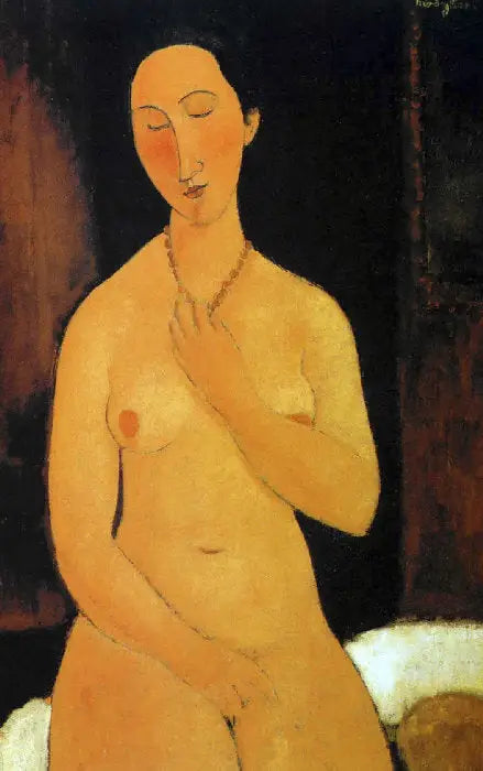 Nu siedzący z naszyjnikiem - Amedeo Modigliani