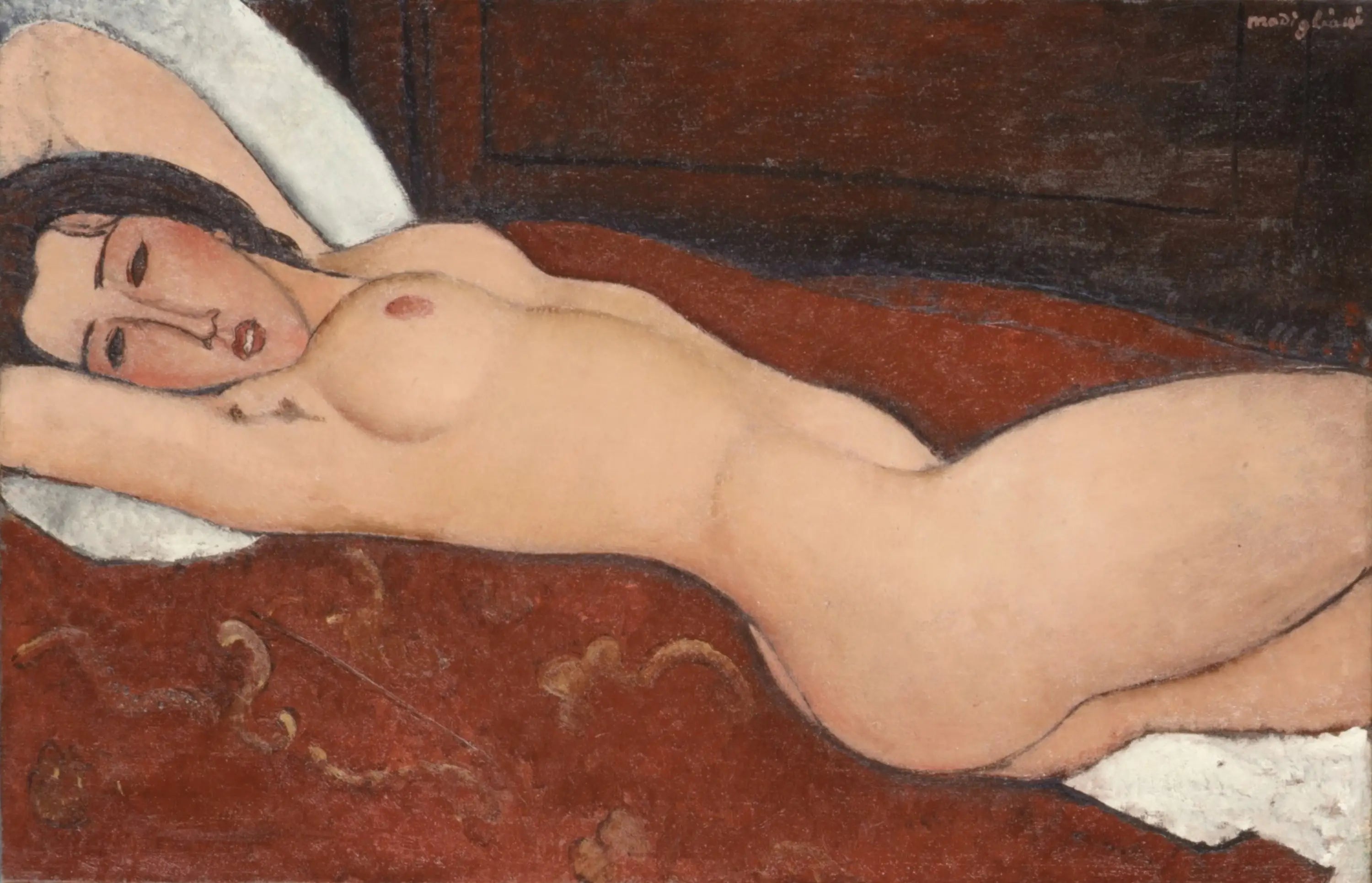 Reproduction du tableau « Nu couché - Amedeo Modigliani » par Alpha Reproduction en peinture à l’huile