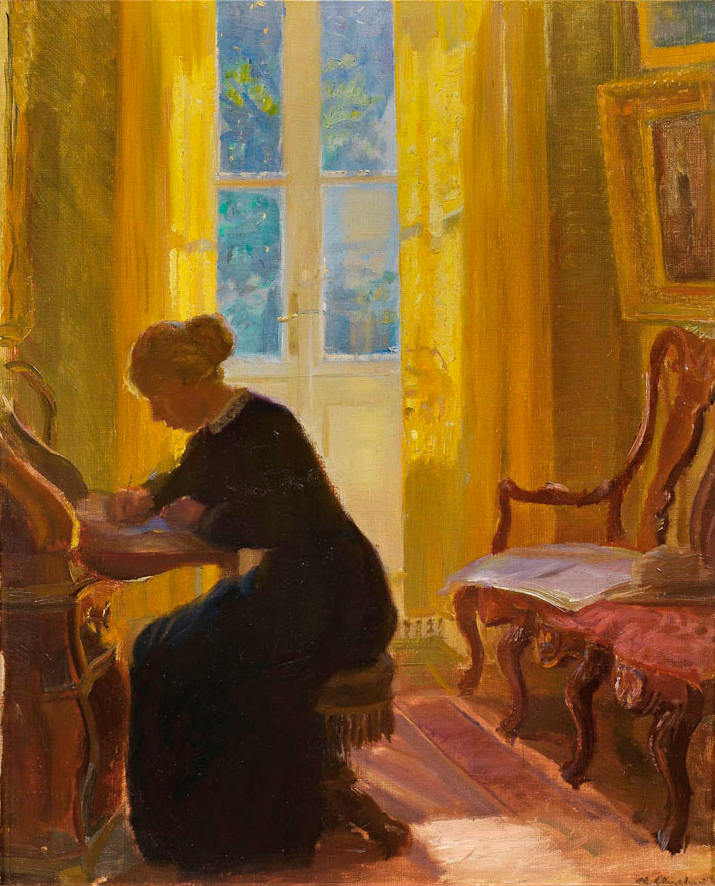 Helga Ancher pisze. - Anna Ancher