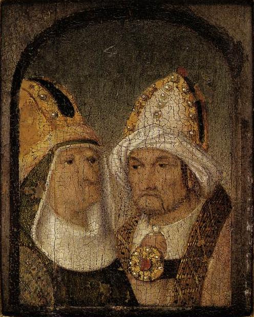 Dwie postacie w mitrach - Hieronymus Bosch