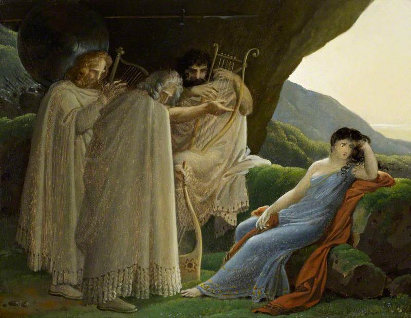 Malvina pleure la mort de son fiancé Oscar - Anne-Louis Girodet