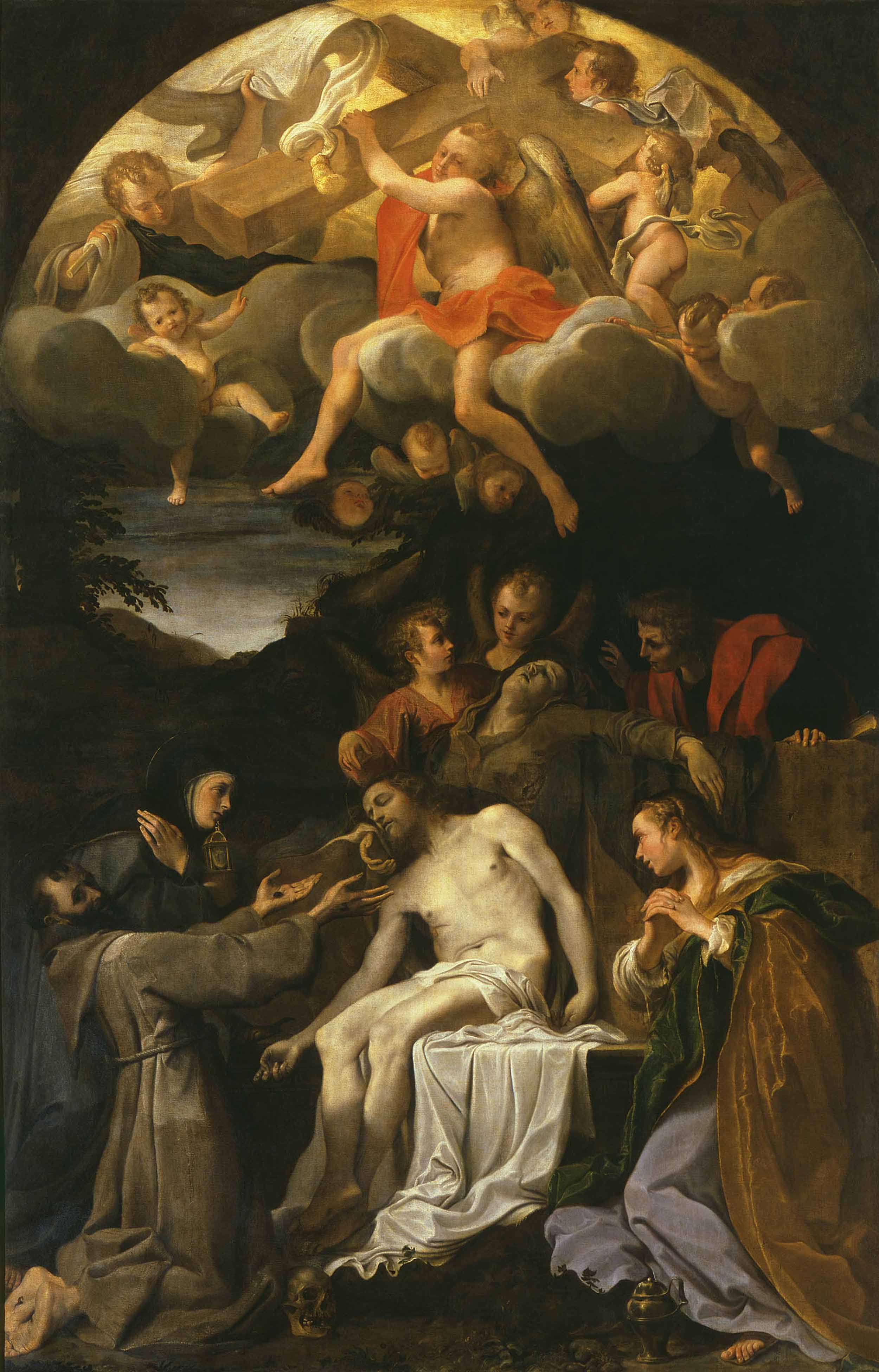 Déposition avec la Vierge et les saints Claire François Madeleine et Jean - Annibale Carracci - Alpha Reproduction