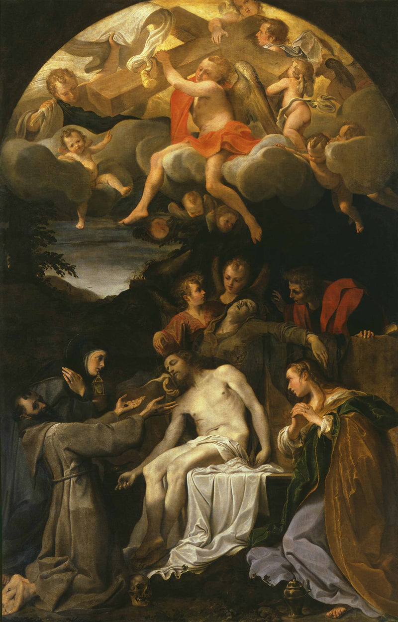 Złożenie z Maryją i świętymi Klarą, Franciszkiem, Magdaleną i Janem - Annibale Carracci