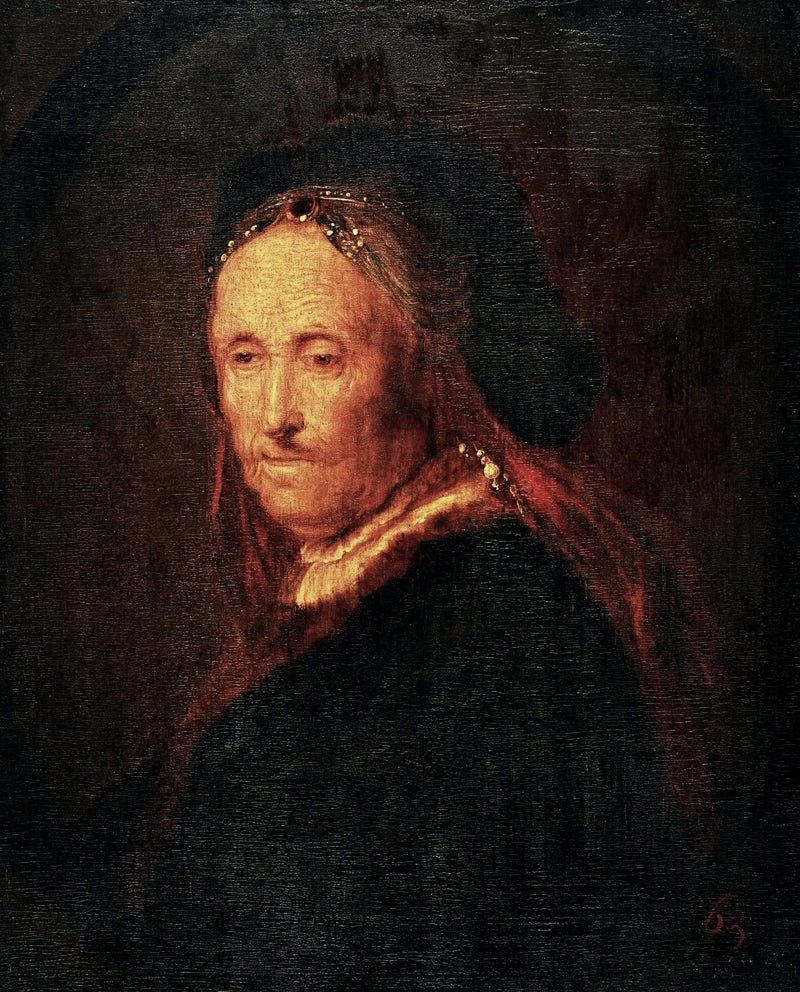 Stara kobieta w orientalnym stroju (Portret matki Rembrandta). - Rembrandt