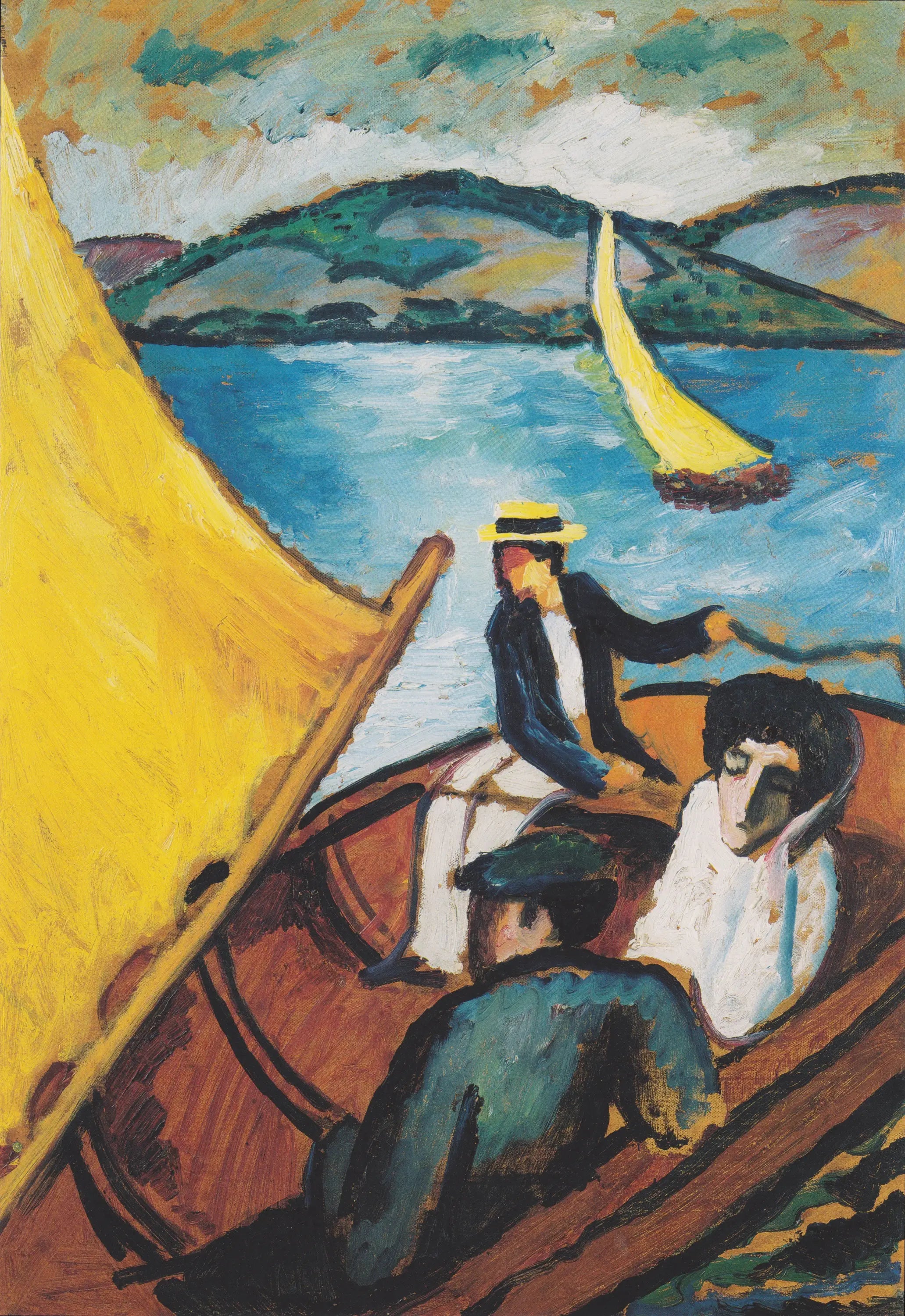 Reproduction du tableau « Voilier sur le Tegernsee - August Macke » par Alpha Reproduction en peinture à l’huile