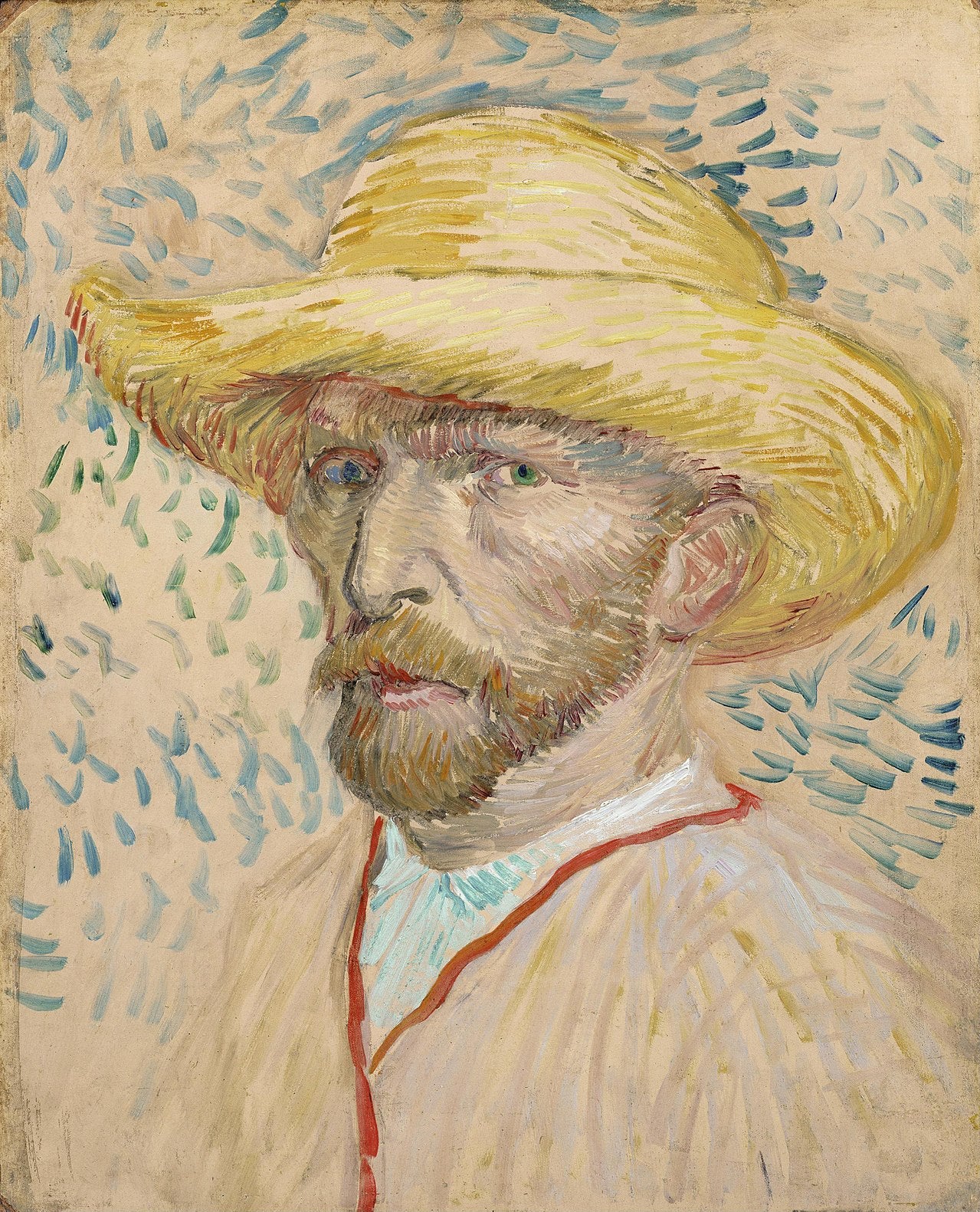 🎨 Autoportret w słomkowym kapeluszu – Vincent van Gogh (lato 1887)