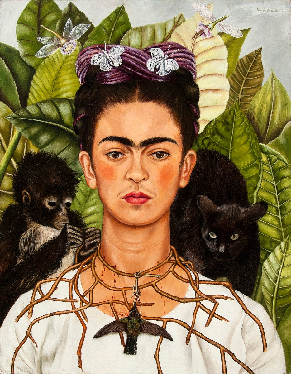 Autoportret z kolcem cierniowym i kolibrem – Frida Kahlo (1940)