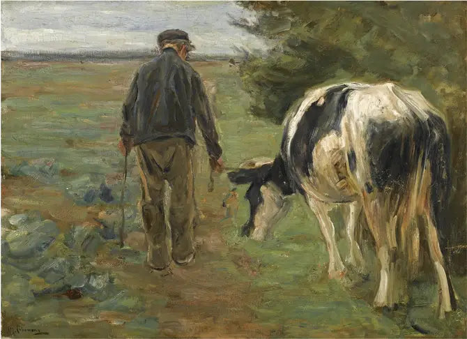 CHŁOP I KROWY - Max Liebermann