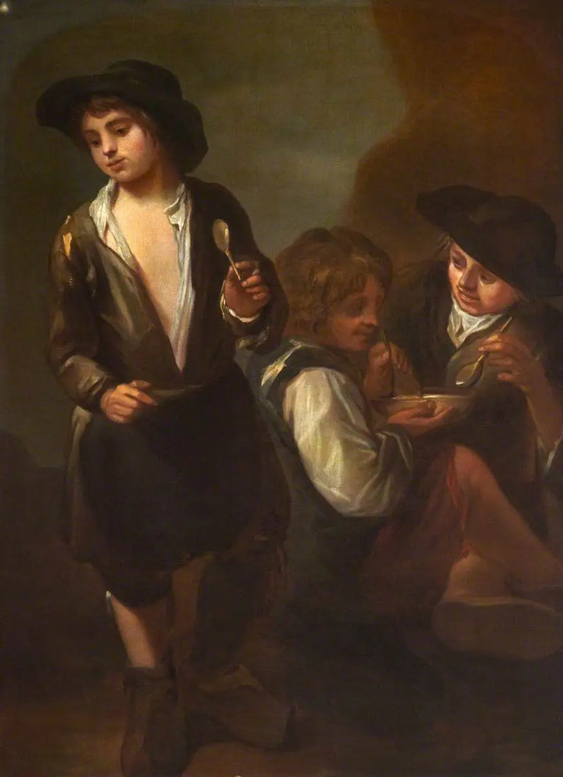Dzieci ulicy jedzą (dyptyk, panel po lewej) - Bartolomé Esteban Murillo