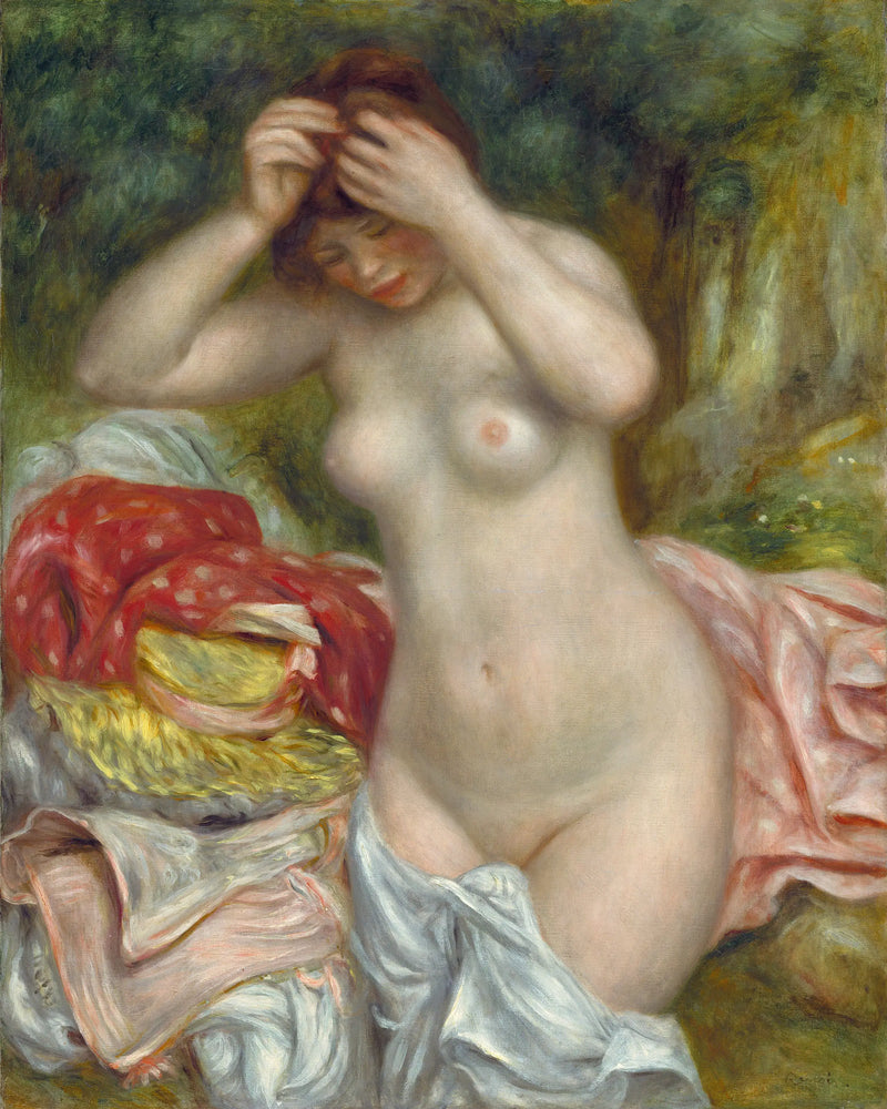 Kąpiąca się układająca włosy - Pierre-Auguste Renoir