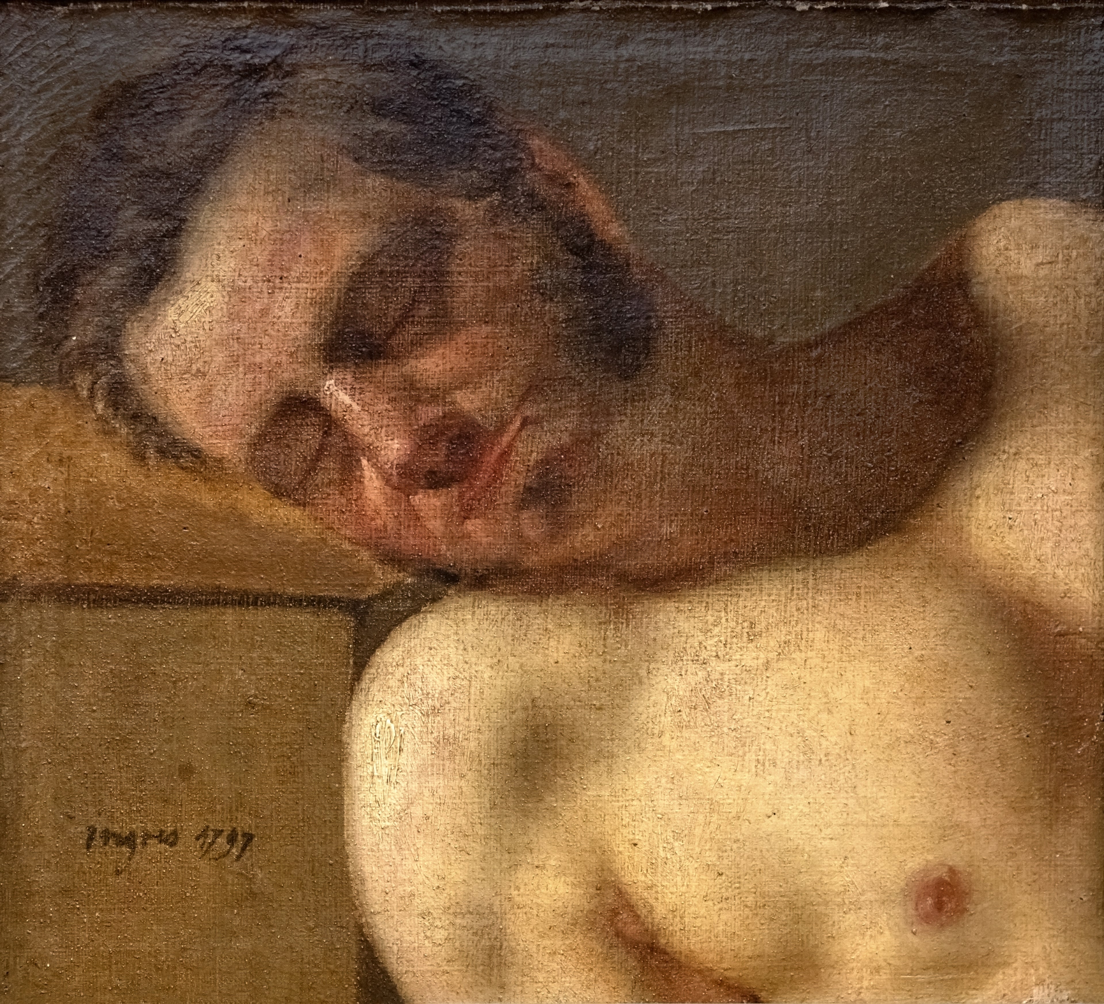 Studium głowy i torsu mężczyzny - Jean-Auguste-Dominique Ingres
