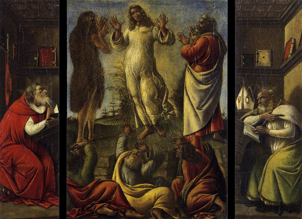 Przemienienie, święty Hieronim i święty Augustyn - Sandro Botticelli