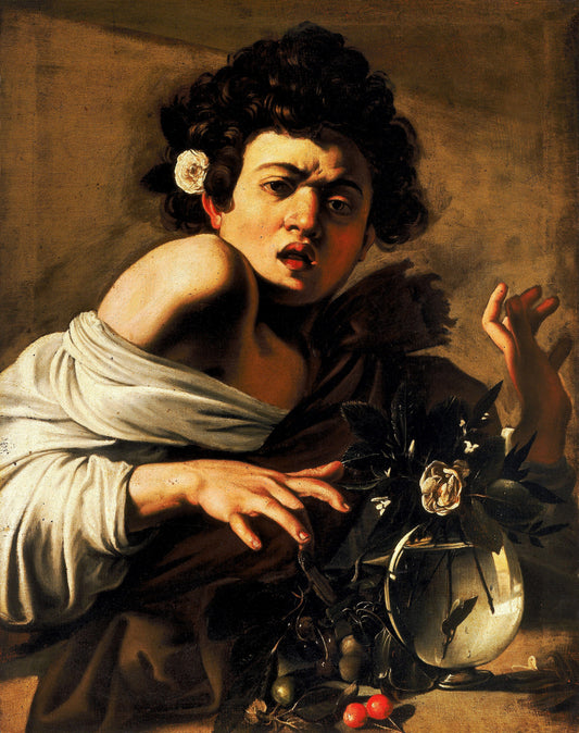 Reproduction du tableau « Garçon mordu par un lézard - Le Caravage » par Alpha Reproduction en peinture à l’huile