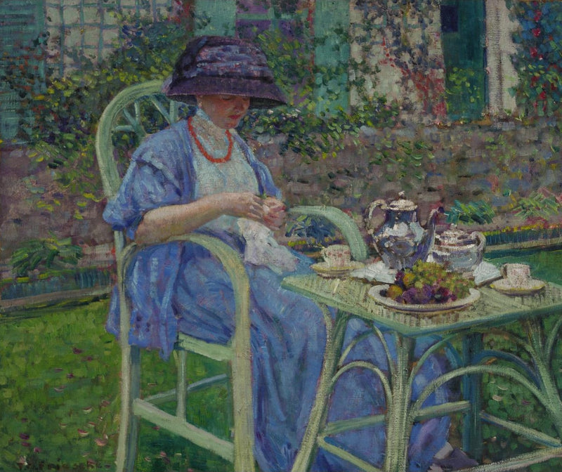 Śniadanie w ogrodzie - Frederick Carl Frieseke