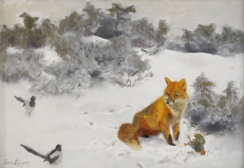 Renard dans un paysage d'hiver - Bruno Liljefors