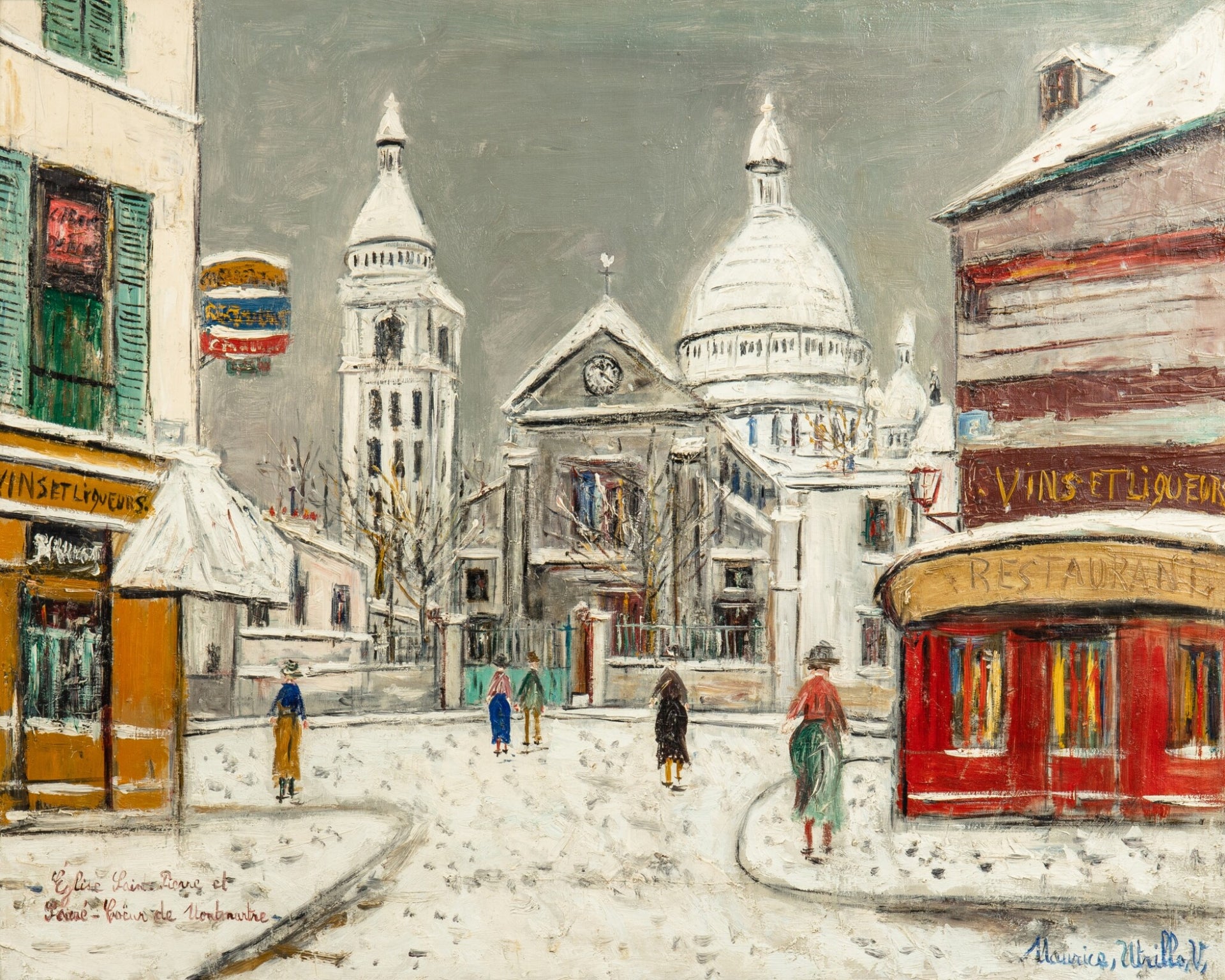 Église Saint-Pierre et Sacré-Cœur de Montmartre sous la neige - Maurice Utrillo