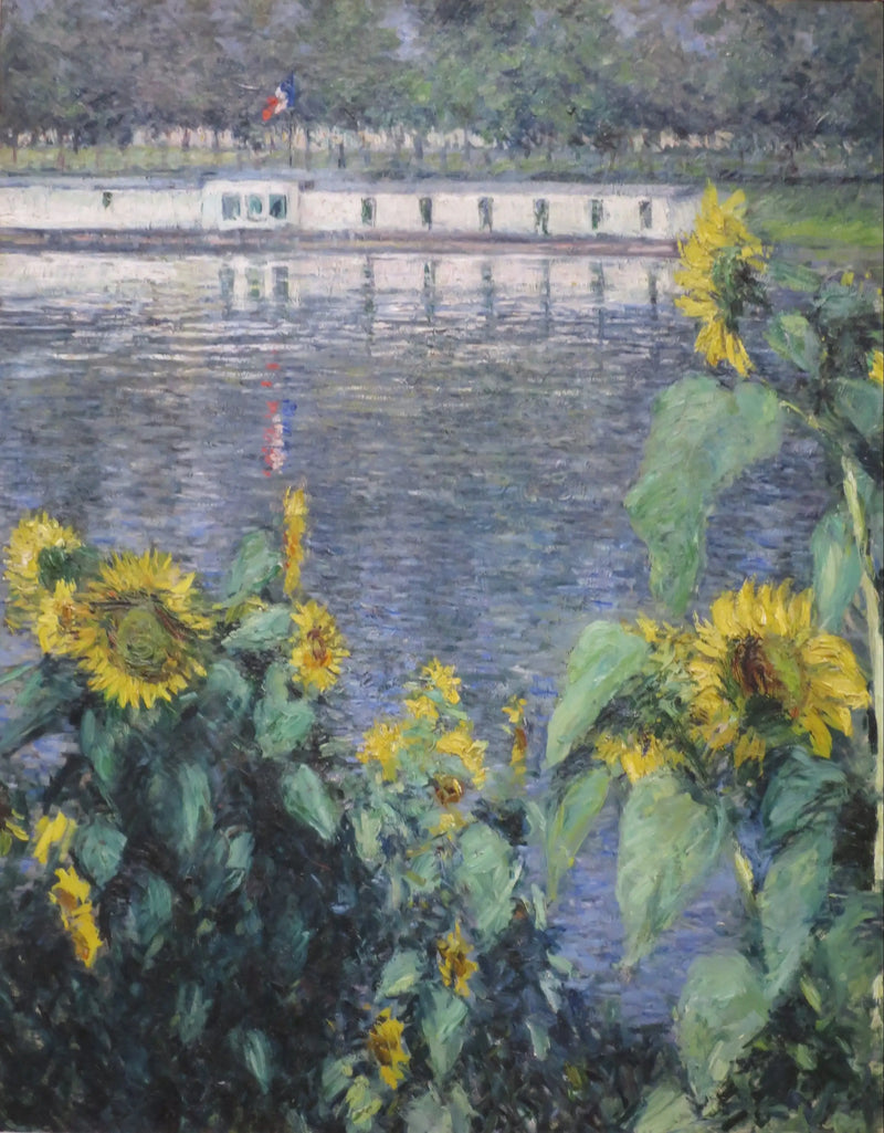 Słoneczniki wzdłuż Sekwany - Gustave Caillebotte