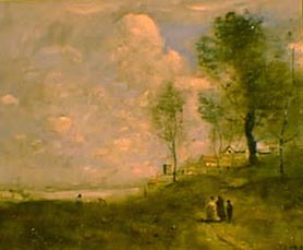 Ville d'Avray (Paysage et figures) - Jean-Baptiste Camille Corot