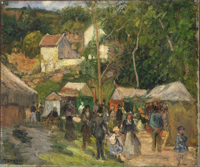 Święto Wsi w L'Hermitage, stragany na świeżym powietrzu - Camille Pissarro