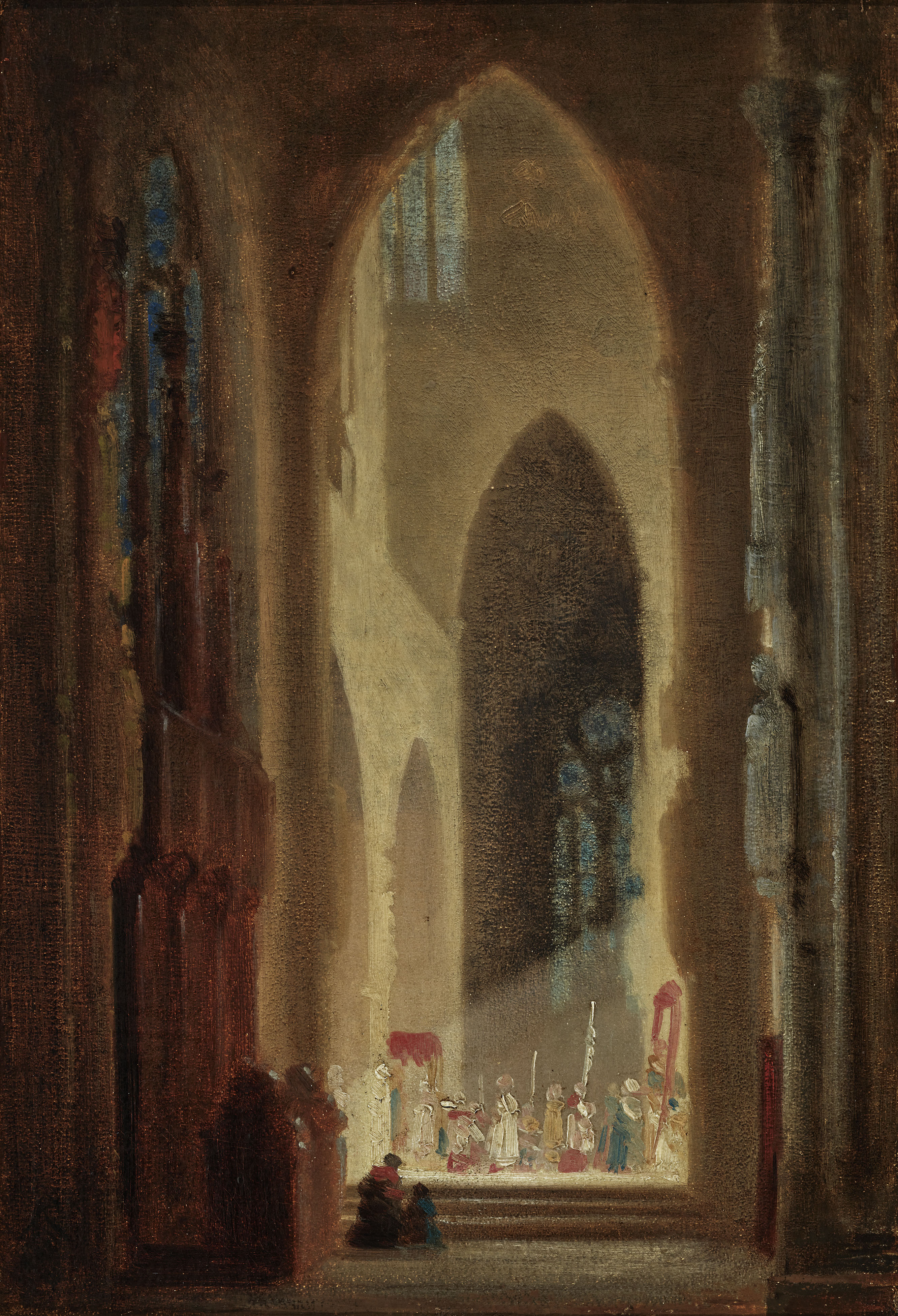 Wnętrze kościoła z procesją - Carl Spitzweg