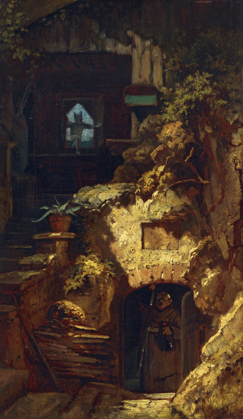 Pustelnik i diabeł - Carl Spitzweg